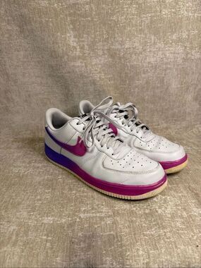 Nike Men’s Vast Gray Hyper Grape Air Force 1 Low Gradient Sneaker Shoes Size 13